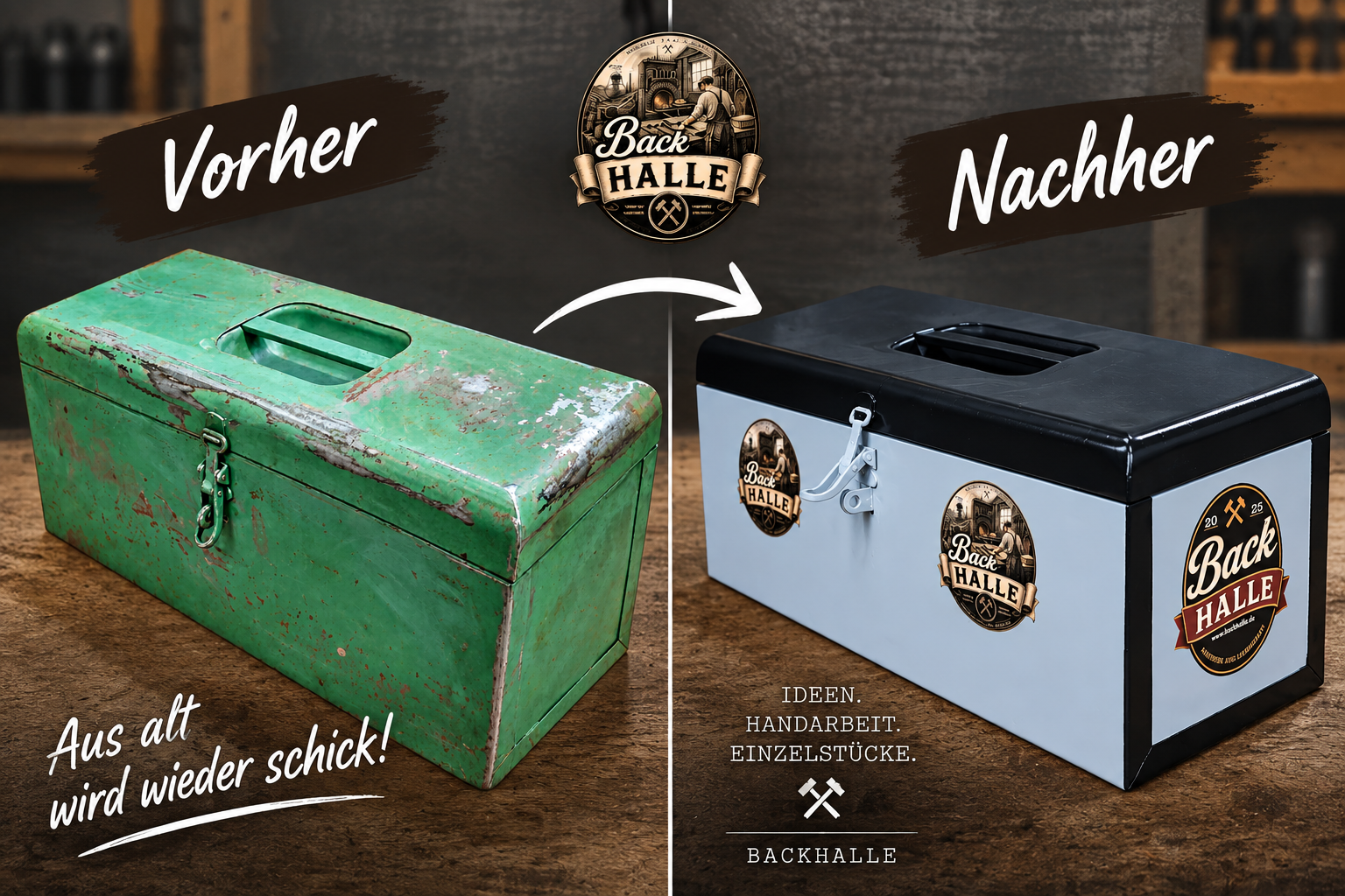 P004 · Alte Metallkiste – neuer Look